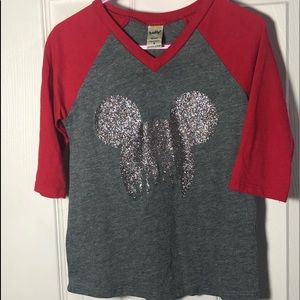 Girls Baseball Tee With Minnie Mouse Detail